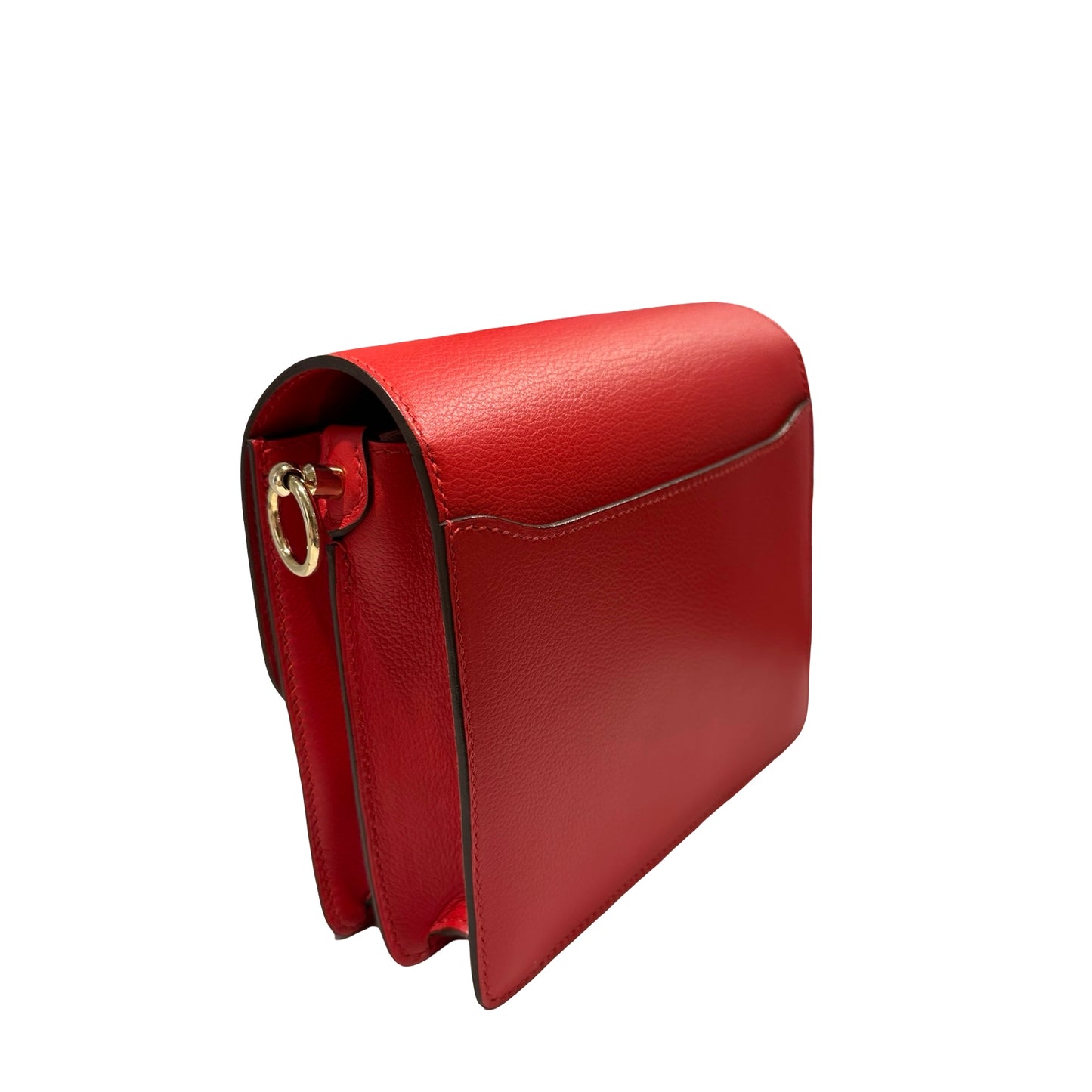 Used HERMES Evercolor Mini Roulis Shoulder Bag S3 Rouge Coeur GHW