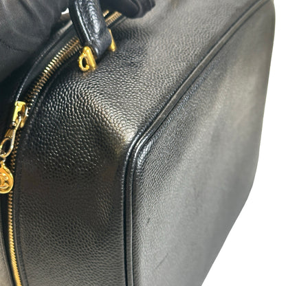 Used CHANEL Caviar leather Caviar Vanity Case Vanity case Black Gold
