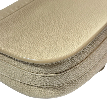 Used DIOR Calfskin Leather Bobby Cross Body Bag Beige GHW