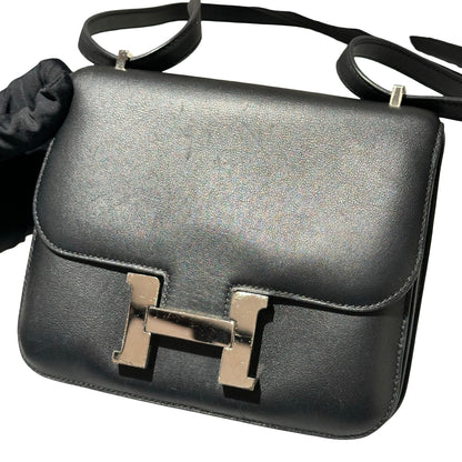 Used HERMÈS Mini Constance Cross Body Bag Black PHW