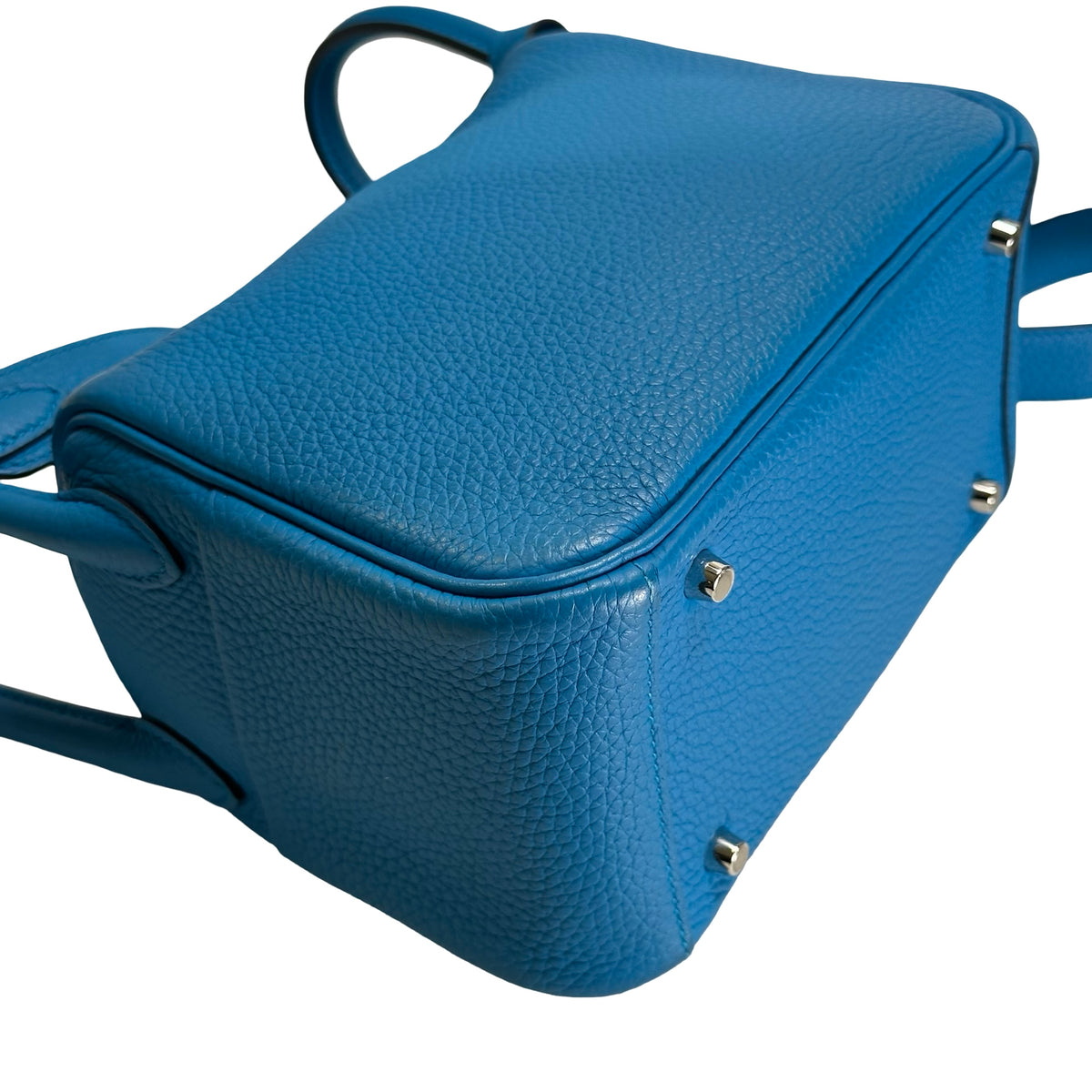 Used HERMES TC Mini Lindy Shoulder Bag Blue PHW