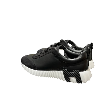 New HERMÈS Calfskin Leather Sneakers Black White