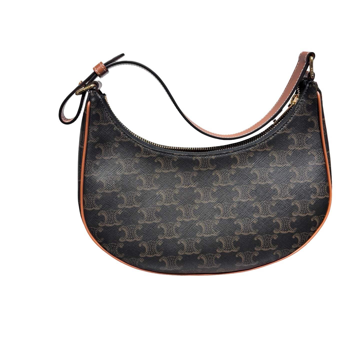 Used CÉLINE Canvas Ava Handbag Black Brown GHW