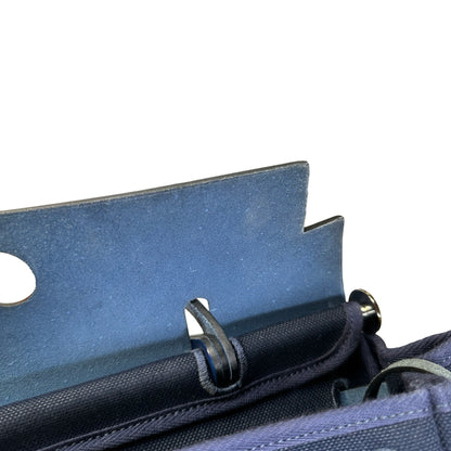 Used HERMES Canvas Leather Herbag 31 Handbag Navy PHW