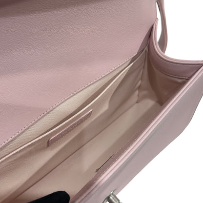 Used CHANEL Quilted Lambskin Boy Chanel Shoulder Bag Light Pink PHW