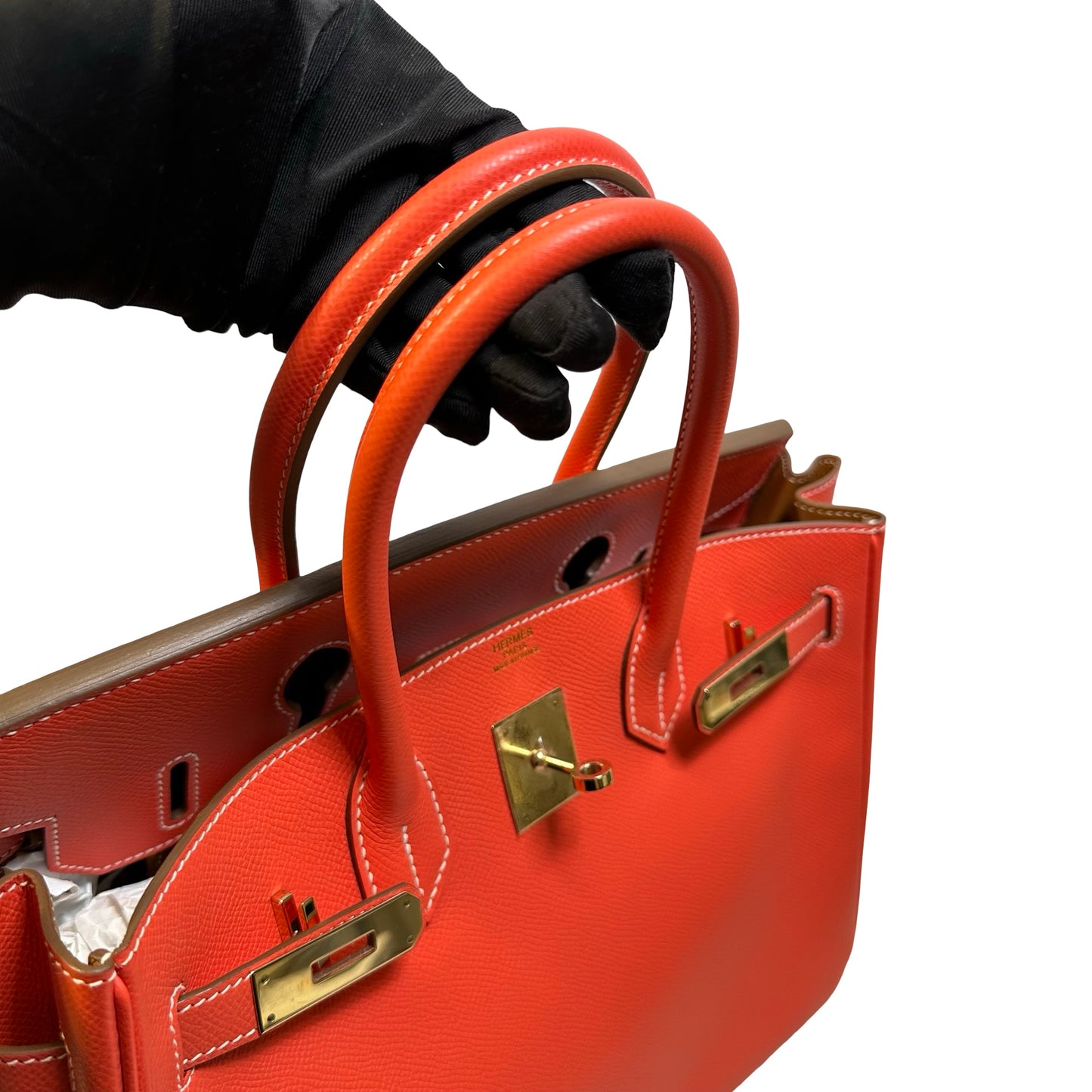Used HERMES Epsom Birkin Handbag Orange