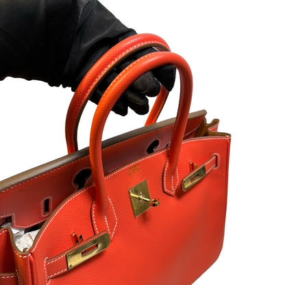 Used HERMES Epsom Birkin Handbag Orange