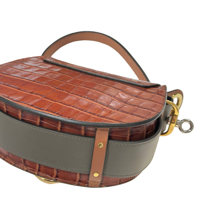 Used CHLOE Cross Body Bag Grey Brown