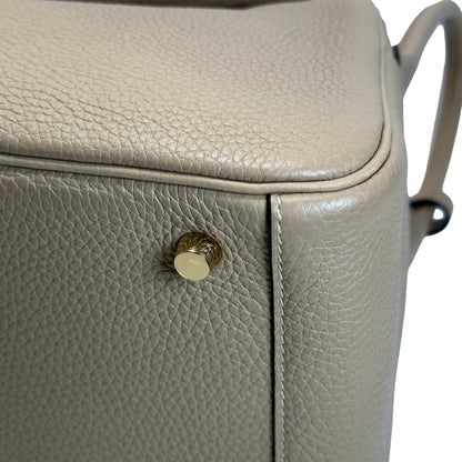 Used HERMES Leather Lindy 26 Handbag Beige Gold
