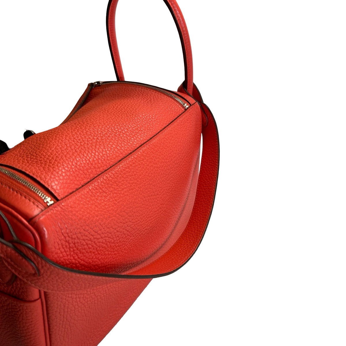Used HERMES Clemence Lindy Handbag Pink