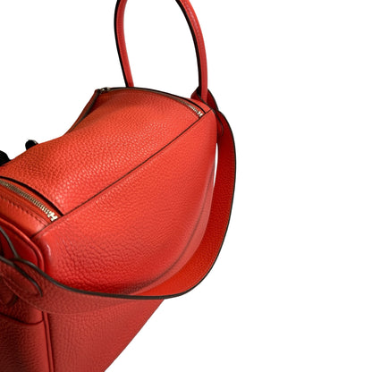 Used HERMES Clemence Lindy Handbag Pink