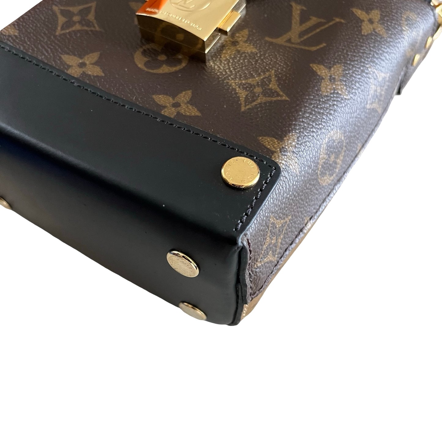 Used LOUIS VUITTON Monogram Nano Lockit Cross body bag Brown Black