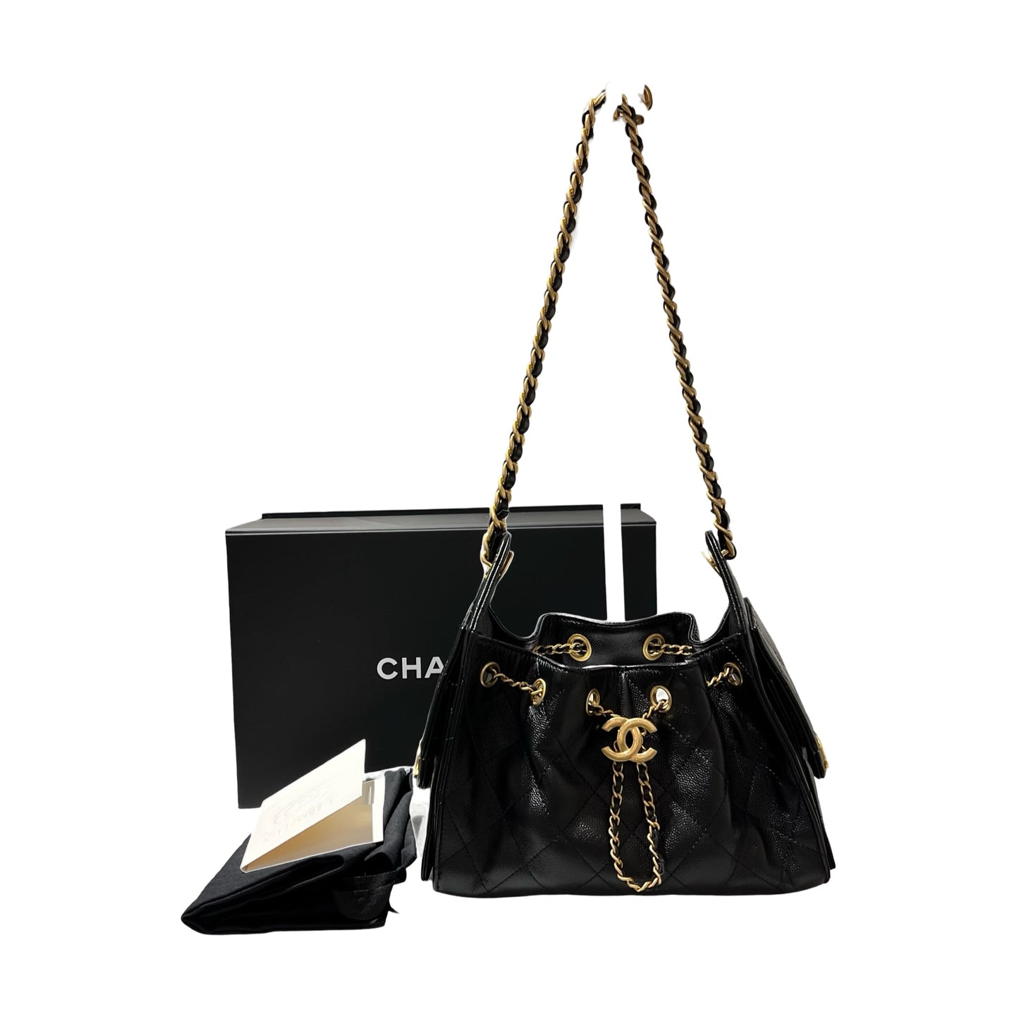 Used Chanel Mini 25 Shoulder Bag Black GHW