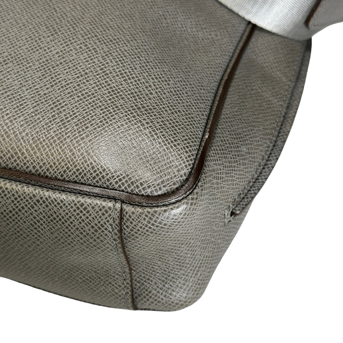 Used LOUIS VUITTON Calfskin Roman Messenger Bag Grey PHW