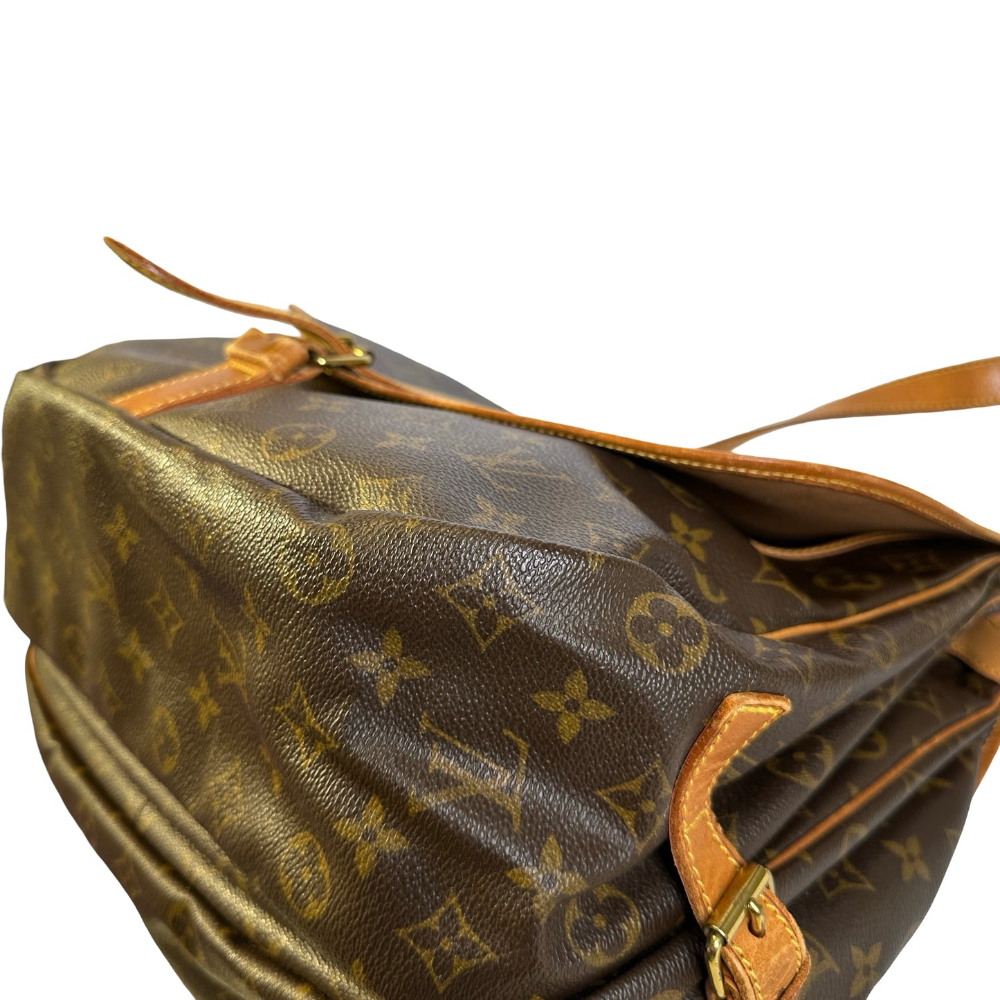 Used LOUIS VUITTON Monogram Saumur Messenger Bag Brown