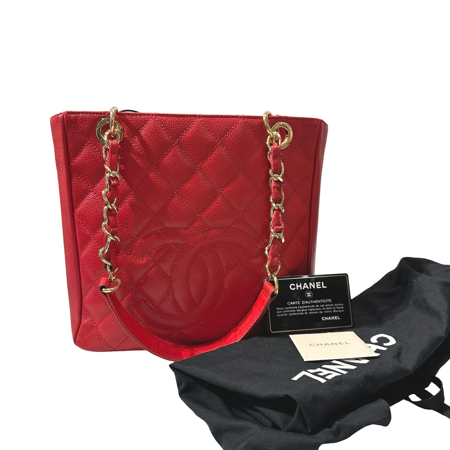 Used CHANEL GHW Used Chanel PST Shoulder Red Bag