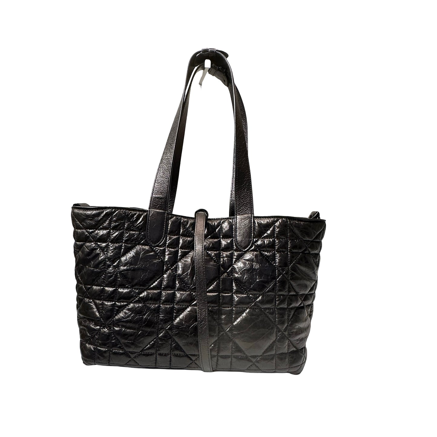 Used DIOR Lambskin Leather SO BLACK TOUJOURS MEDIUM Shoulder Bag Black