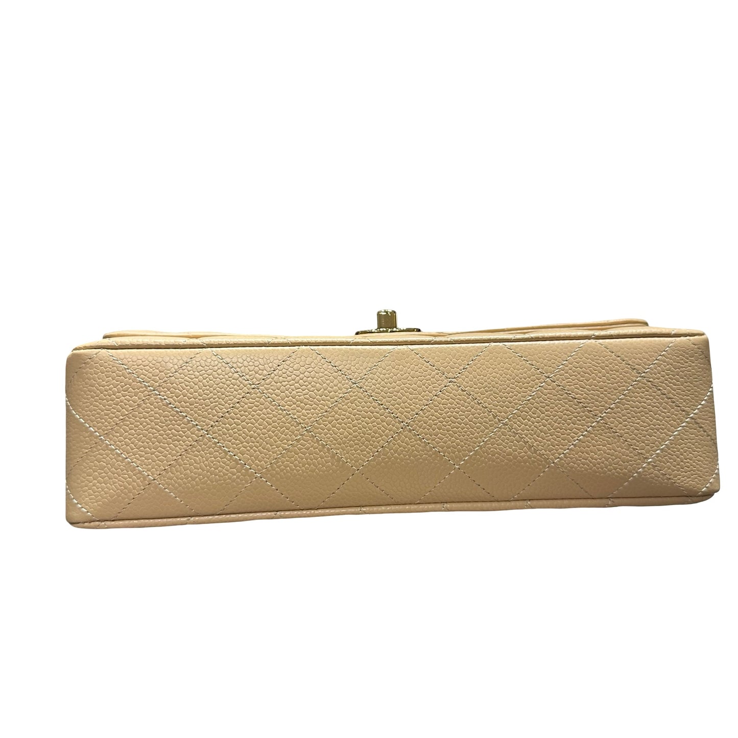Used CHANEL Calf skin CF 25 Shoulder Bag Beige GHW