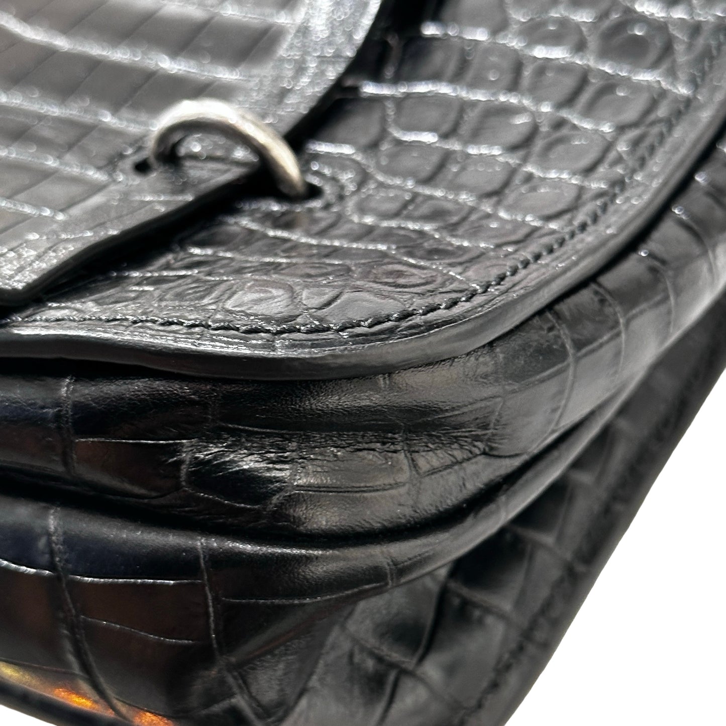 Used SAINT LAURENT Calfskin Leather Charlotte Messenger Two Way Shoulder Bag