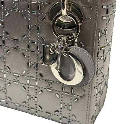 Used DIOR Mini Lady Dior Handbag Silver