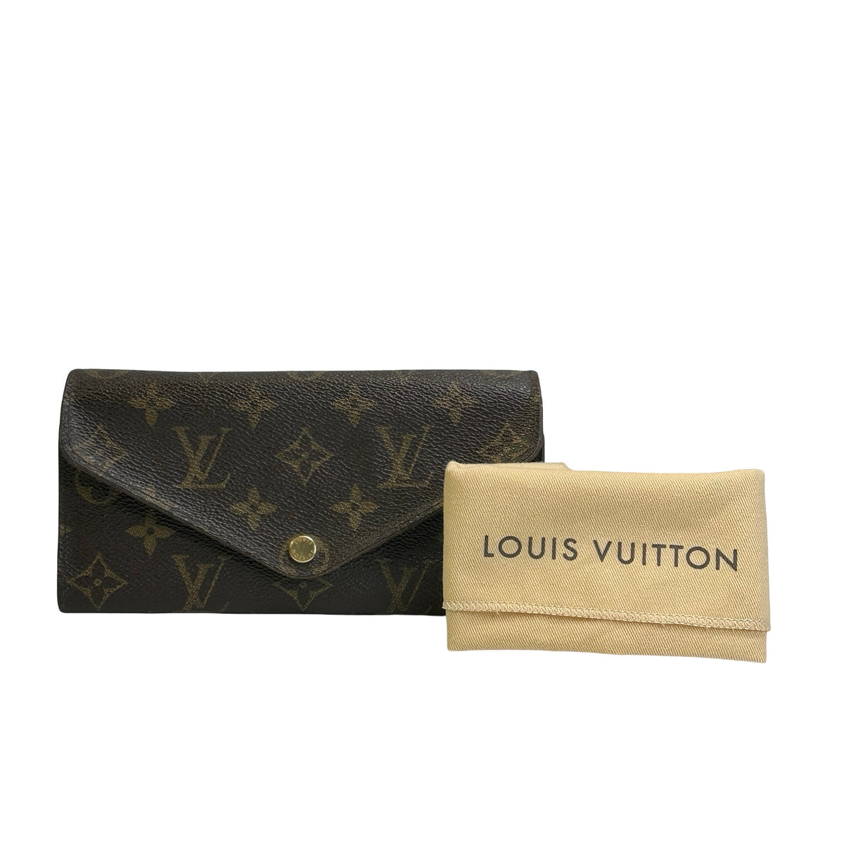 Used LOUIS VUITTON Monogram Canvas Sarah Wallet Long wallet Brown Gold