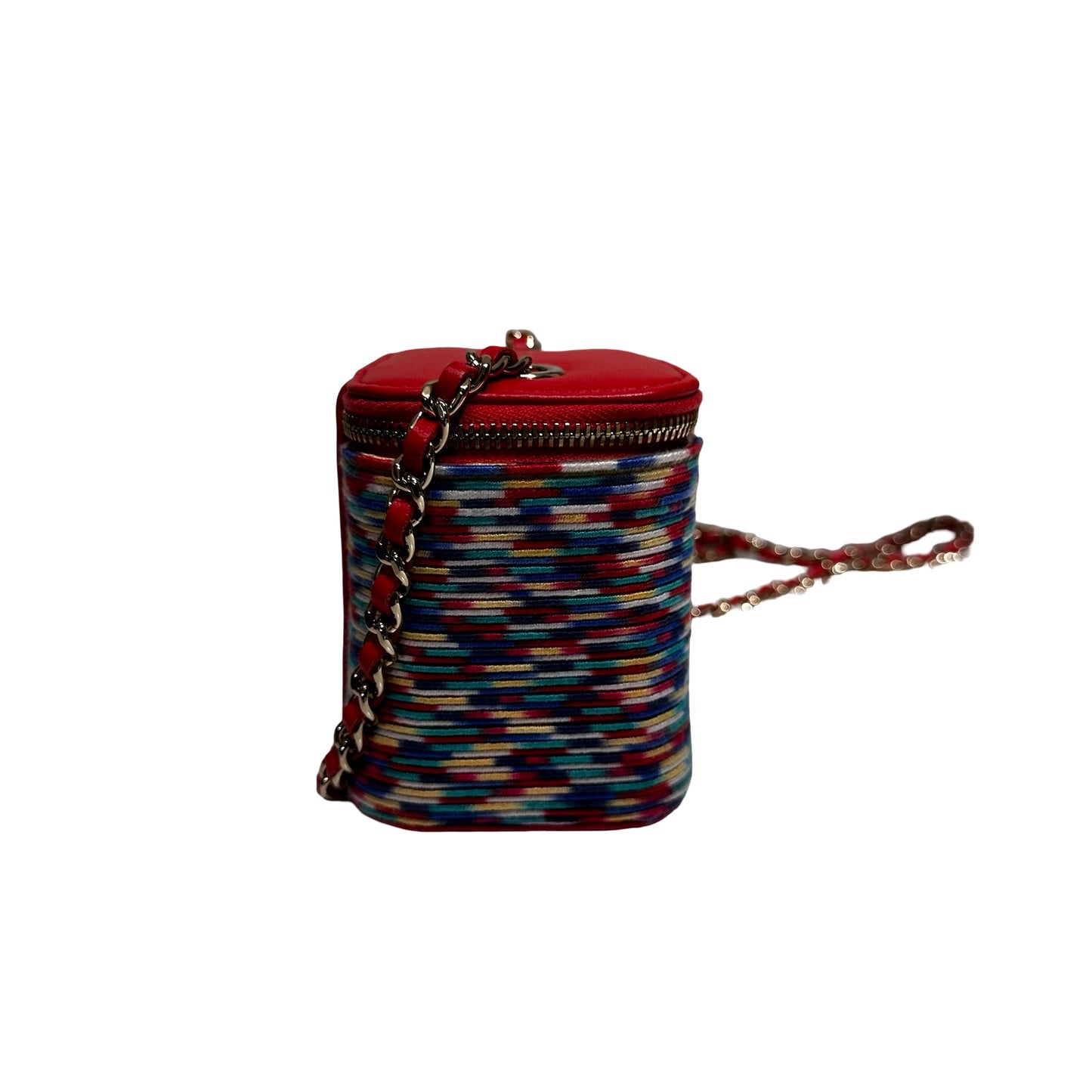 Used CHANEL Mini Vanity Cross Body Bag Red Multi color