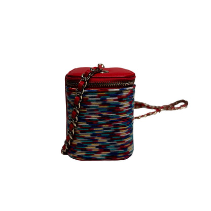 Used CHANEL Mini Vanity Cross Body Bag Red Multi color