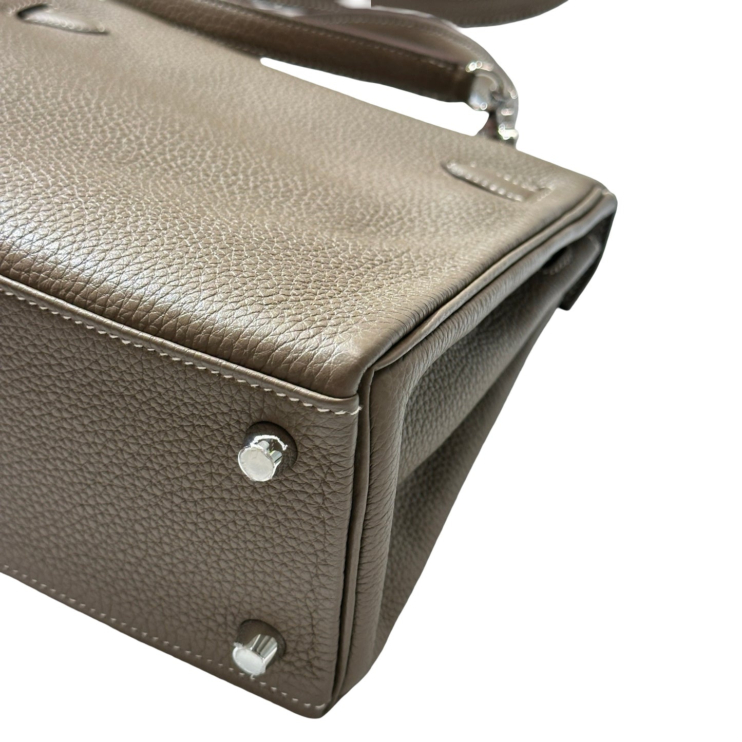 Used HERMÈS Kelly 25 Two Way Shoulder Bag Etoupe (18) PHW