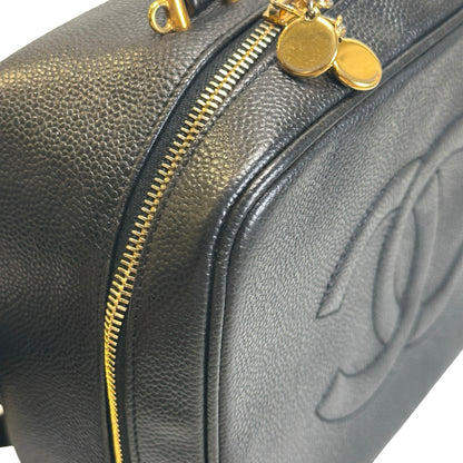 Used CHANEL Caviar leather Caviar Vanity Case Vanity case Black Gold