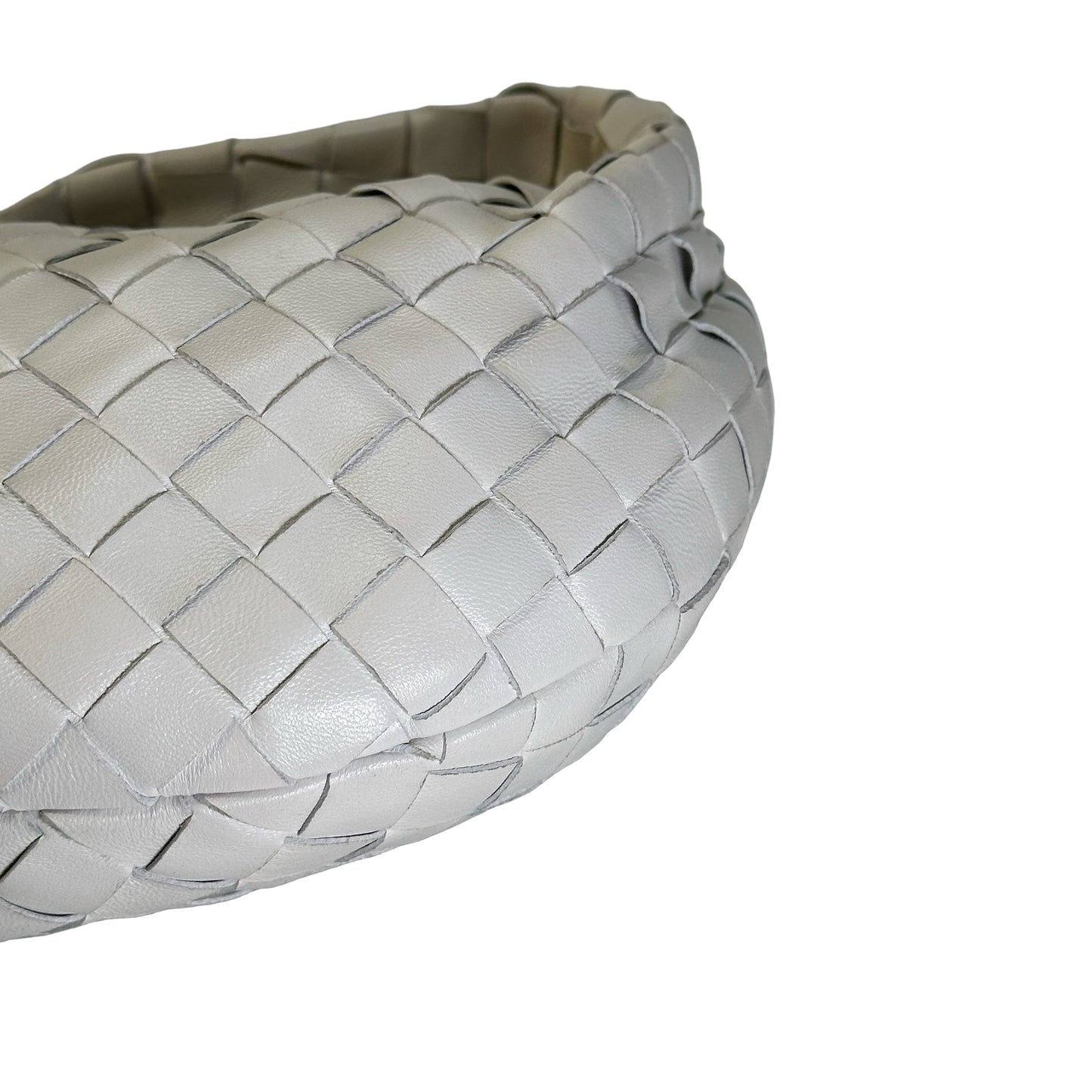 Used BOTTEGA VENETA Intrecciato Leather Jodie Handbag White GHW