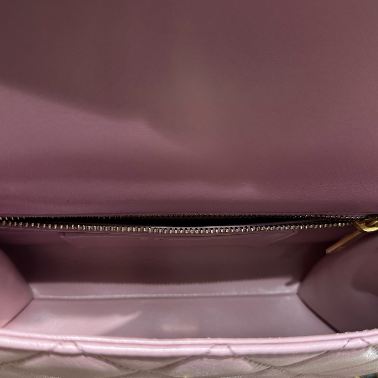 Used CHANEL Lambskin Cross Body Bag Pink GHW