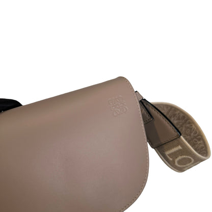 Used LOEWE Calfskin Gate Dual Crossbody Bag Taupe