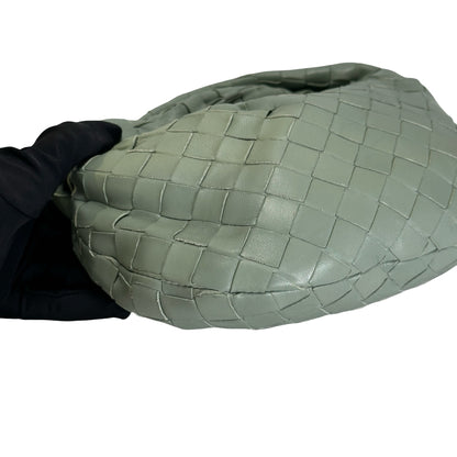 Used BOTTEGA VENETA Lambskin Mini Jodie Handbag Green GHW