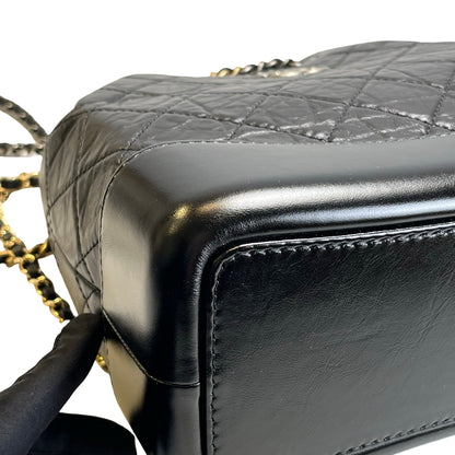Used CHANEL Quilted Aged Calfskin Smooth Calfskin Gabrielle Backpack Black