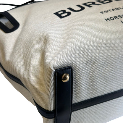 Used BURBERRY Canvas Tote Bag Tote Bag Beige Black