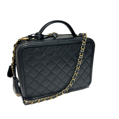 Matelasse Quilted Calfskin Chanel Caviar Two Way Shoulder Bag [101250]