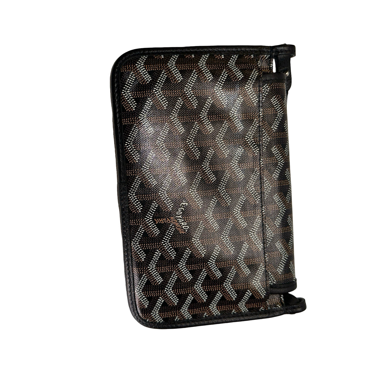 Used GOYARD Goyardine Canvas Plumet Crossbody Bag Black Brown