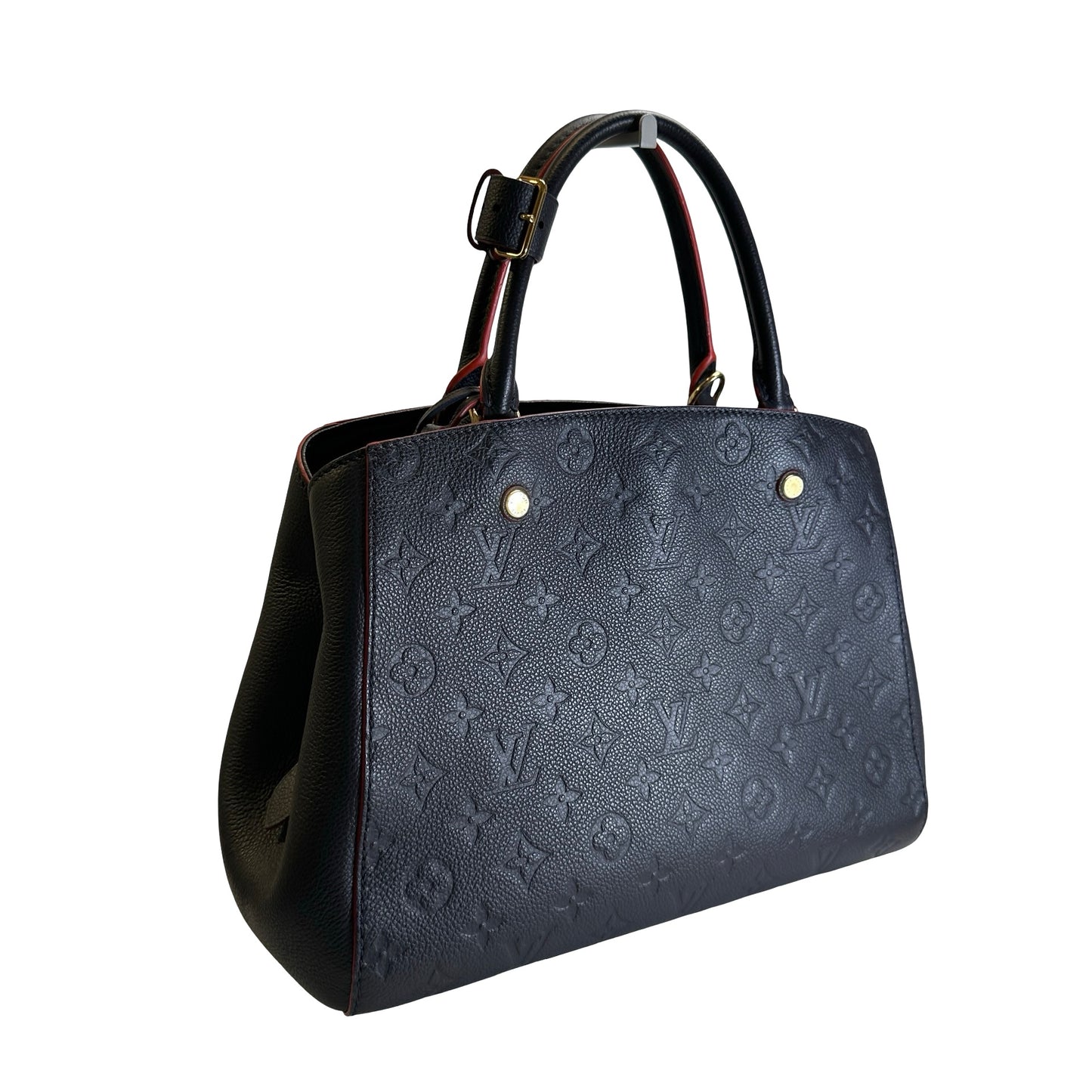Used LOUIS VUITTON Monogram Empreinte Montaigne Handbag Black Red