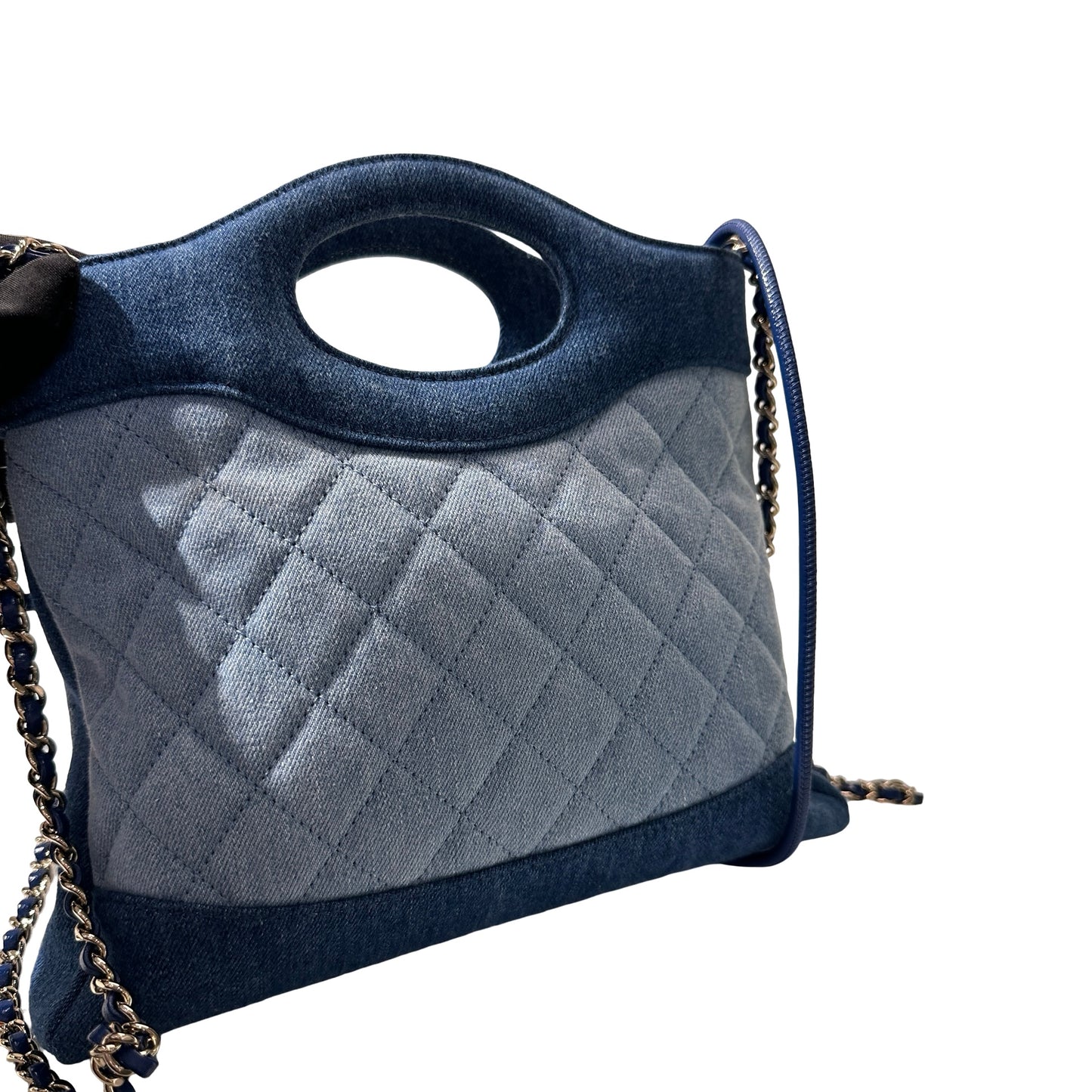 New Chanel Denim Chanel 31 Mini Shopping Chain Shoulder Bag Blue GHW