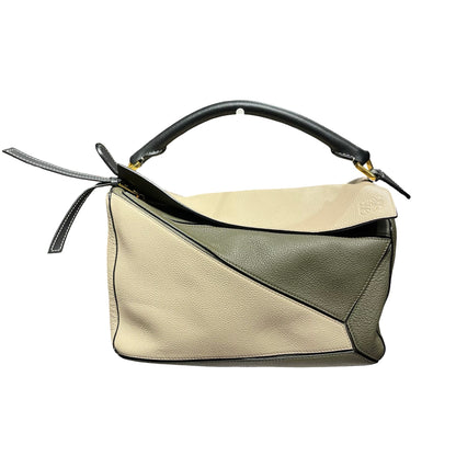 Used LOEWE Puzzle Crossbody Bag Beige Green