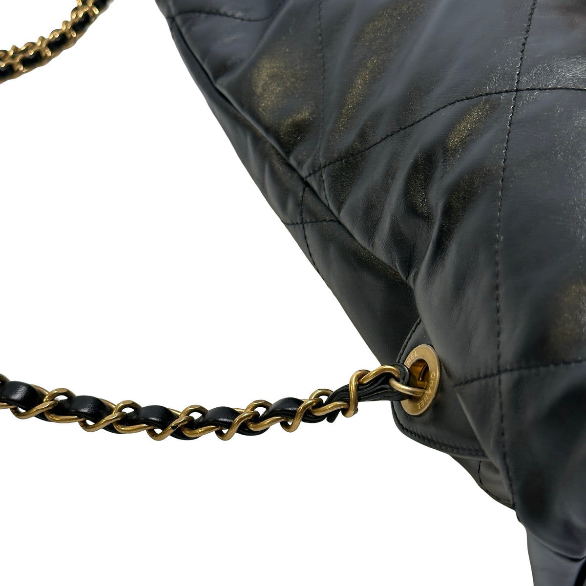 Used CHANEL Quilted Leather Chanel 22 Backpack Backpack Black