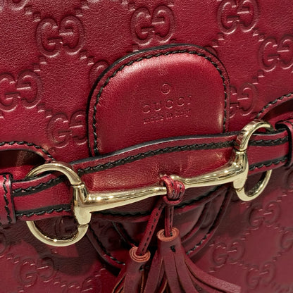 GUCCI GUCCISSIMA EMILY RED CALFSKIN PHW CHAIN SHOULDER BAG [A04201]