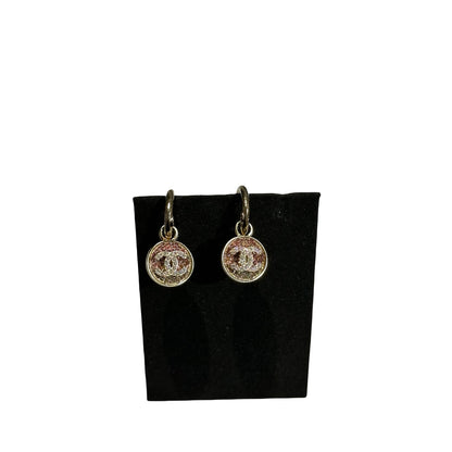 Used Chanel Gold Pink Earrings