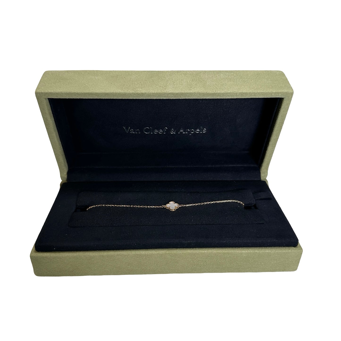 Used VAN CLEEF & ARPELS Mother of Pearl Sweet Alhambra BRACELET White GHW