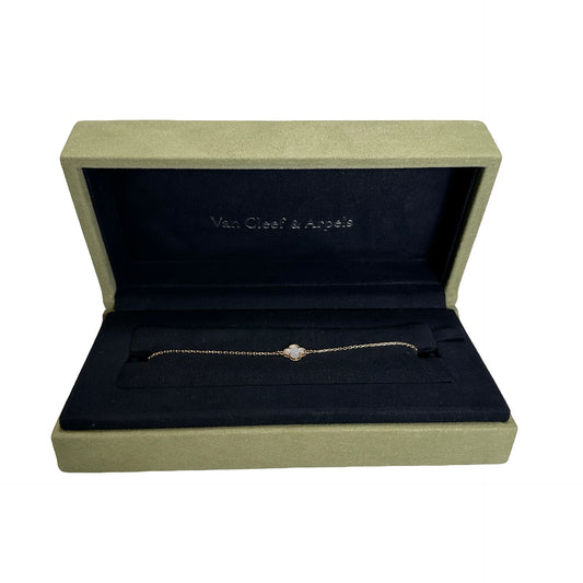 Used VAN CLEEF & ARPELS Mother of Pearl Sweet Alhambra BRACELET White GHW