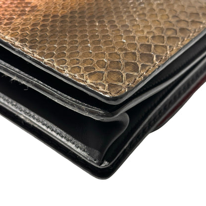 Used MARC JACOBS Snake Skin Chain Shoulder Shoulder Bag Brown