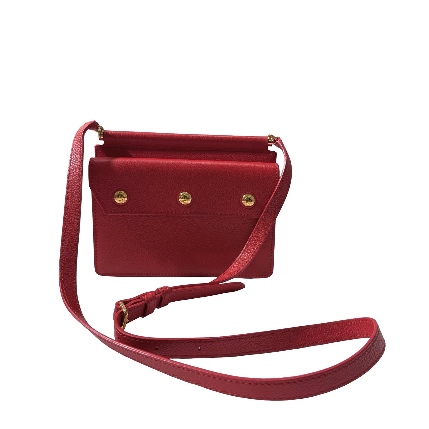 Used BURBERRY Calfskin Leather Cross body Cross Body Bag Red GHW