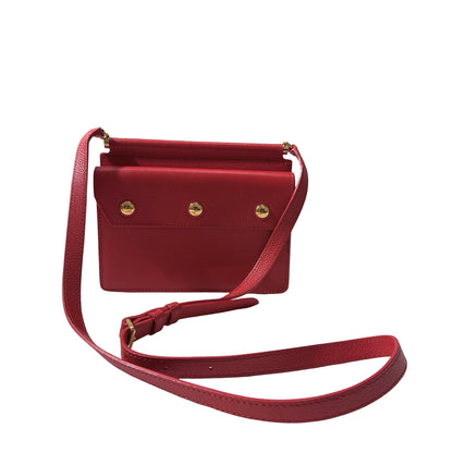 Used BURBERRY Calfskin Leather Cross body Cross Body Bag Red GHW