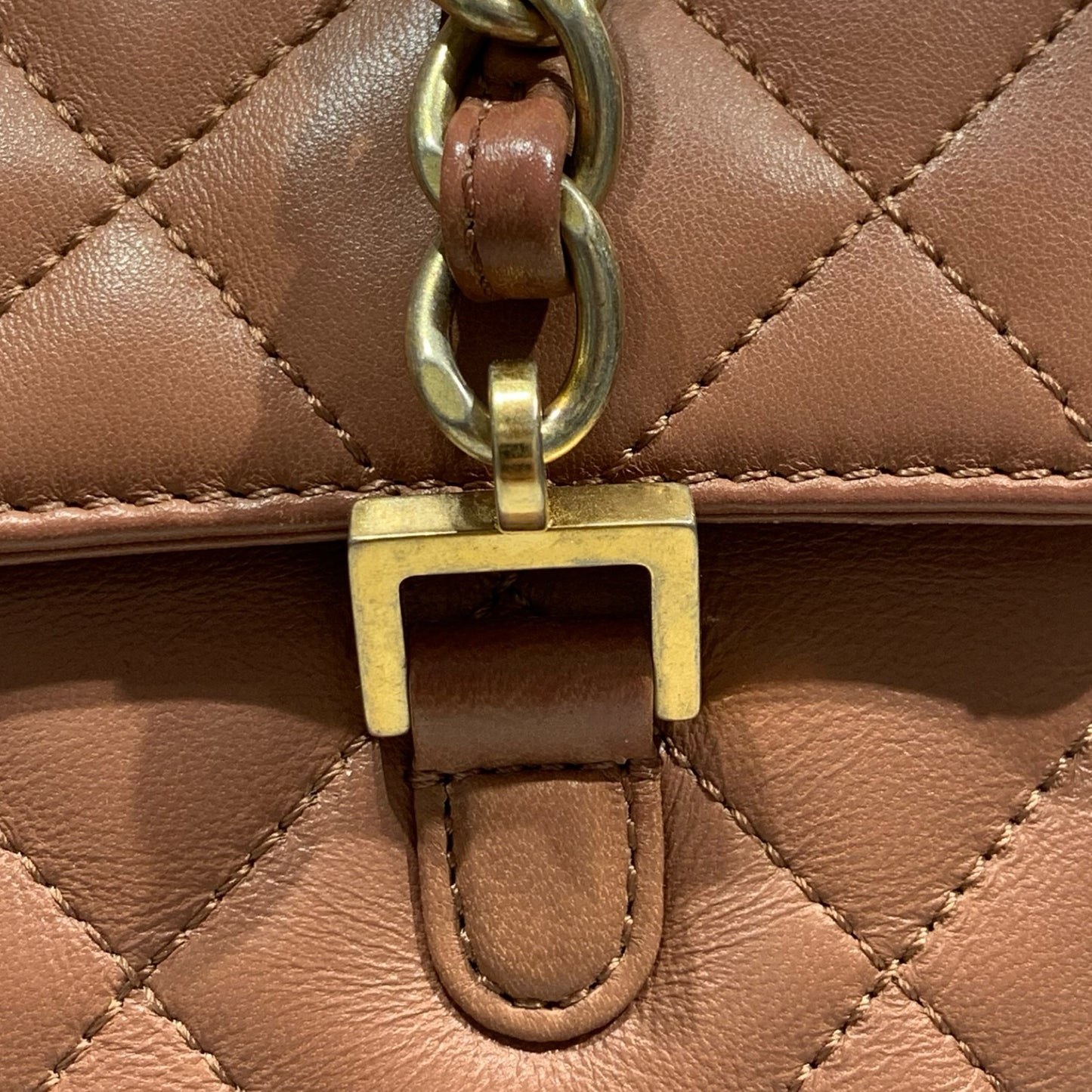 CHANEL MISIA CAMERA FLAP BROWN LAMBSKIN GHW CHAIN SHOULDER BAG [A04211]