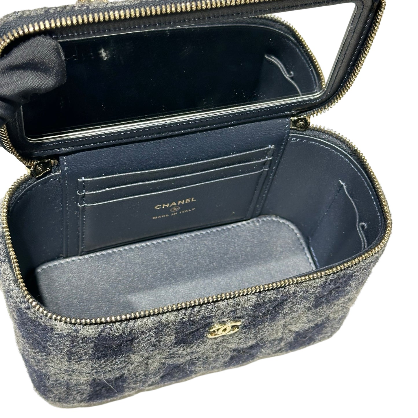 Tweed Vanity Case Chain Shoulder Bag [101616]